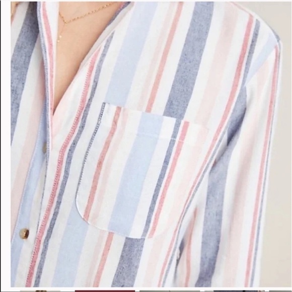 NWT Anthropologie Maeve Chatham Striped Button Down Shirt Top Striped Size Xs - Picture 2 of 6